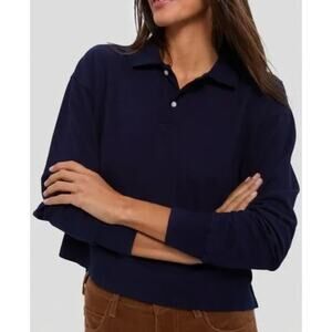 Tuckernuck XXL Navy Long Sleeve Pique Holmes Boyfriend Polo